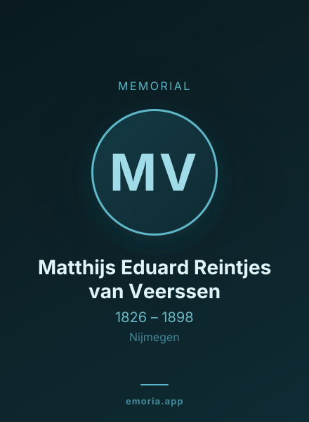 Memorial portrait of Matthijs Eduard Reintjes van Veerssen