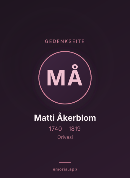 Gedenkportrait von Matti Åkerblom