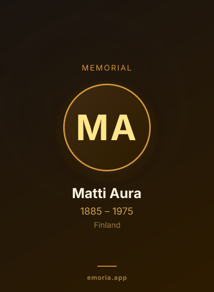 Memorial portrait of Matti Aura