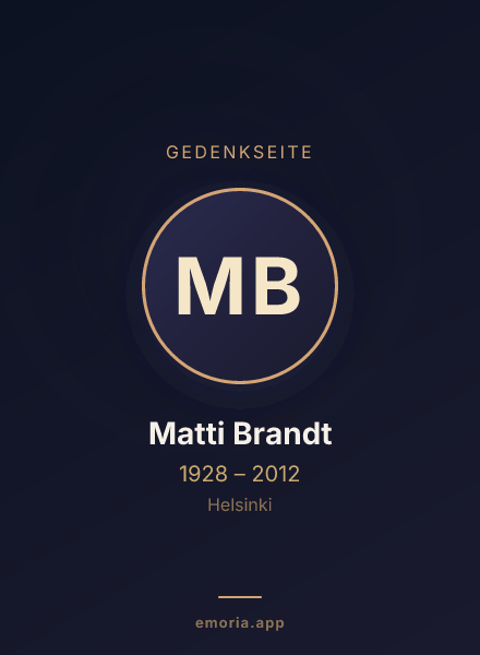 Gedenkportrait von Matti Brandt