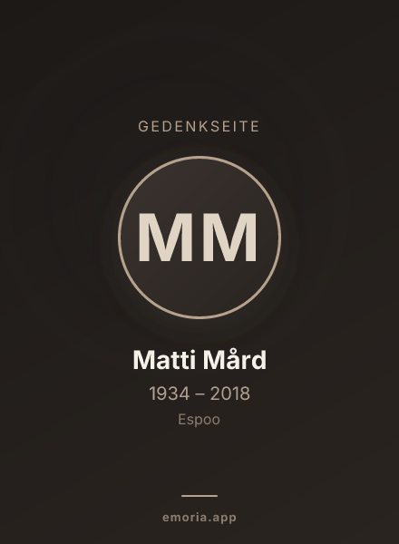 Gedenkportrait von Matti Mård