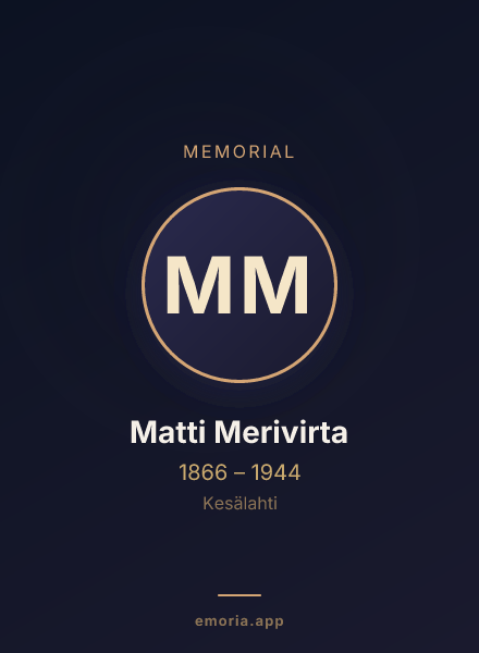 Memorial portrait of Matti Merivirta