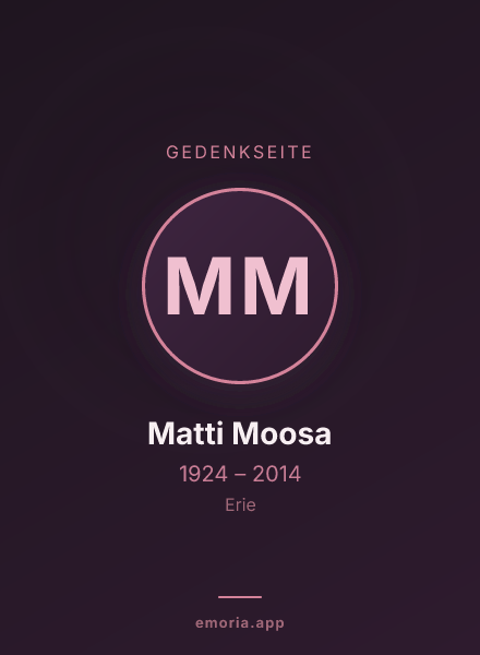 Gedenkportrait von Matti Moosa