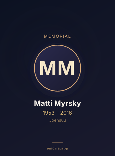 Memorial portrait of Matti Myrsky