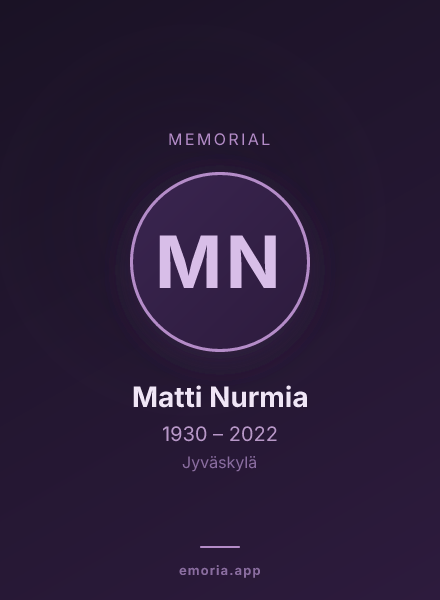 Memorial portrait of Matti Nurmia