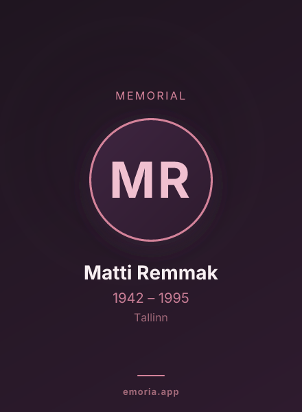 Memorial portrait of Matti Remmak