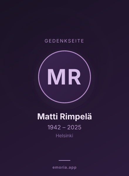 Gedenkportrait von Matti Rimpelä