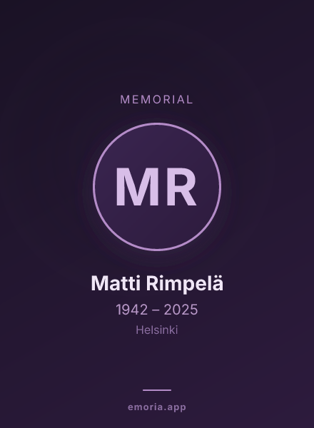 Memorial portrait of Matti Rimpelä