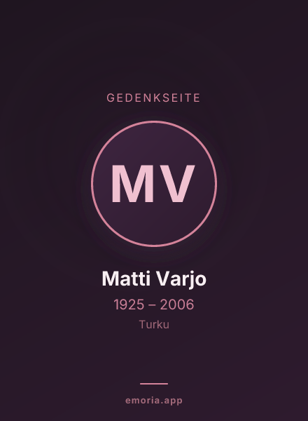 Gedenkportrait von Matti Varjo