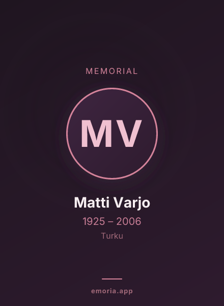 Memorial portrait of Matti Varjo