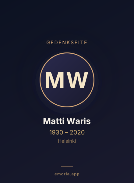 Gedenkportrait von Matti Waris