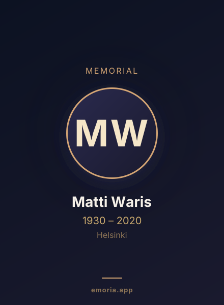 Memorial portrait of Matti Waris