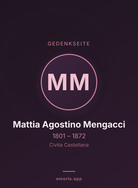 Gedenkportrait von Mattia Agostino Mengacci