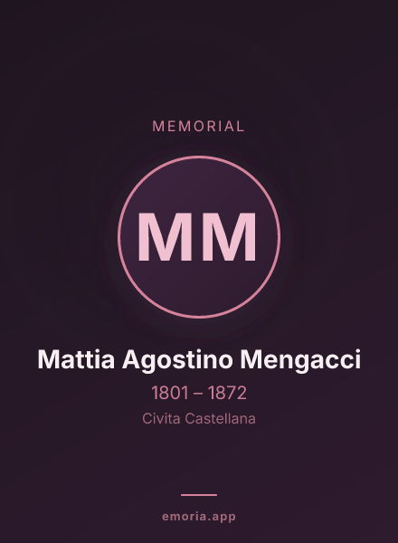 Memorial portrait of Mattia Agostino Mengacci