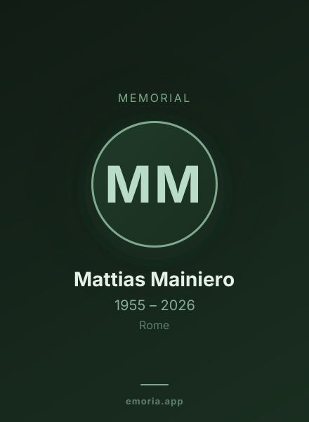 Memorial portrait of Mattias Mainiero