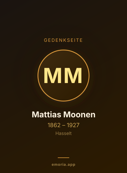 Gedenkportrait von Mattias Moonen