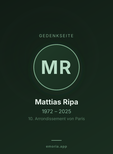 Gedenkportrait von Mattias Ripa
