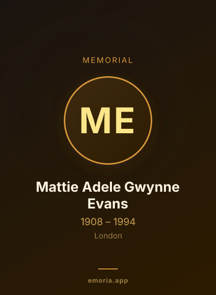 Memorial portrait of Mattie Adele Gwynne Evans