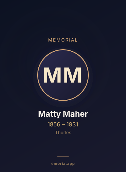 Memorial portrait of Matty Maher