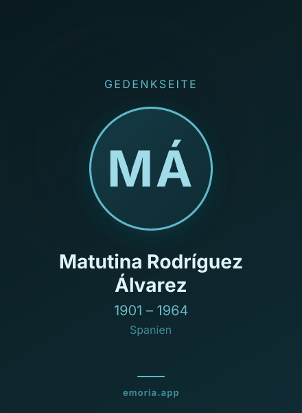 Gedenkportrait von Matutina Rodríguez Álvarez