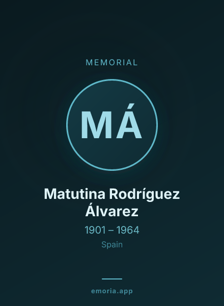 Memorial portrait of Matutina Rodríguez Álvarez