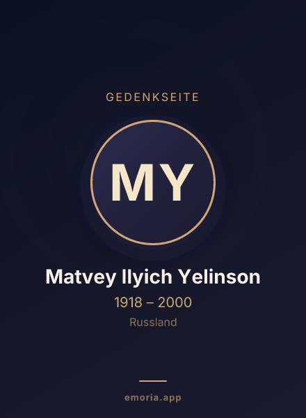 Gedenkportrait von Matvey Ilyich Yelinson