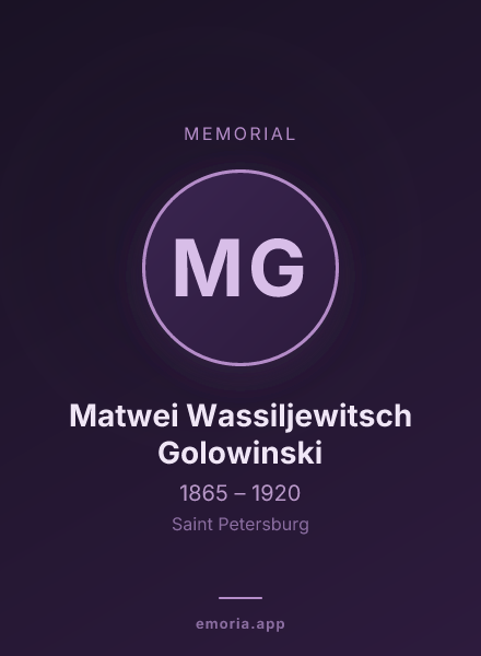 Memorial portrait of Matwei Wassiljewitsch Golowinski