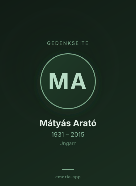 Gedenkportrait von Mátyás Arató
