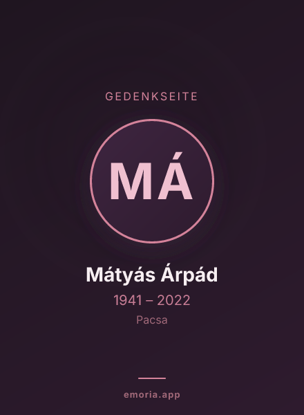Gedenkportrait von Mátyás Árpád