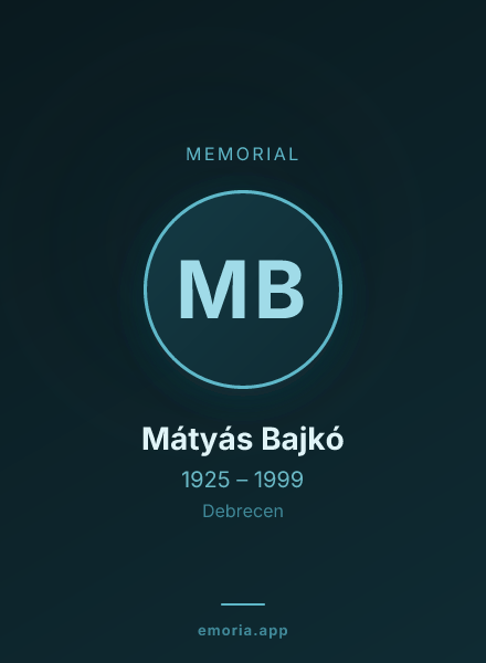 Memorial portrait of Mátyás Bajkó