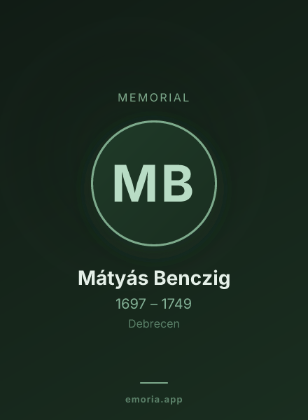 Memorial portrait of Mátyás Benczig