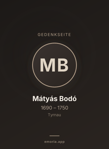 Gedenkportrait von Mátyás Bodó