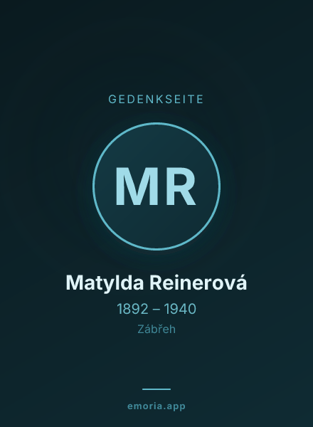 Gedenkportrait von Matylda Reinerová