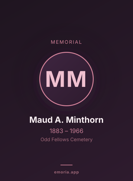 Memorial portrait of Maud A. Minthorn