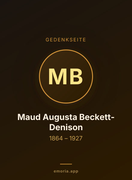 Gedenkportrait von Maud Augusta Beckett-Denison