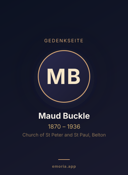 Gedenkportrait von Maud Buckle