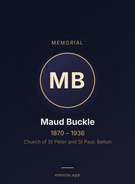 Memorial portrait of Maud Buckle