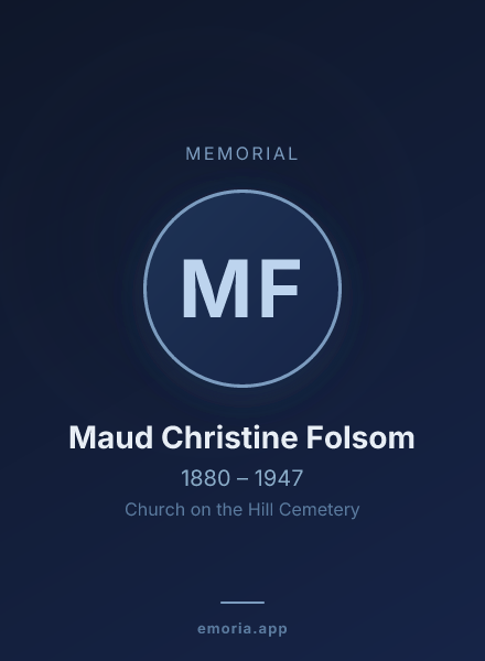Memorial portrait of Maud Christine Folsom