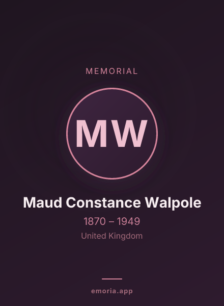Memorial portrait of Maud Constance Walpole
