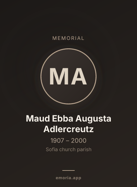 Memorial portrait of Maud Ebba Augusta Adlercreutz