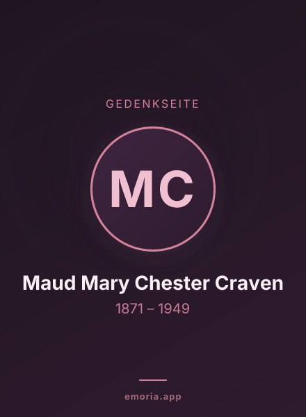 Gedenkportrait von Maud Mary Chester Craven