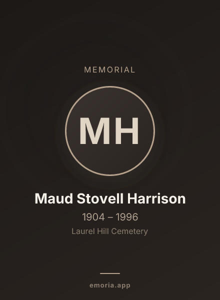 Memorial portrait of Maud Stovell Harrison