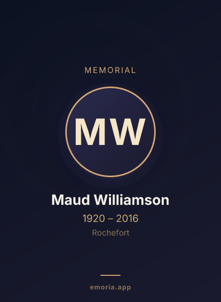 Memorial portrait of Maud Williamson