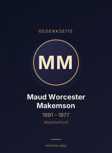 Gedenkportrait von Maud Worcester Makemson