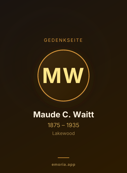 Gedenkportrait von Maude C. Waitt