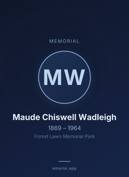 Memorial portrait of Maude Chiswell Wadleigh