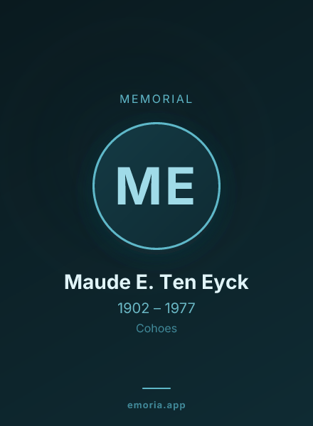 Memorial portrait of Maude E. Ten Eyck