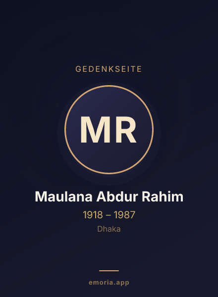 Gedenkportrait von Maulana Abdur Rahim