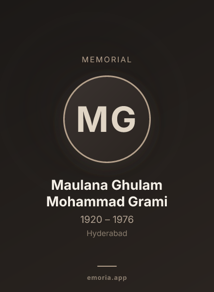 Memorial portrait of Maulana Ghulam Mohammad Grami