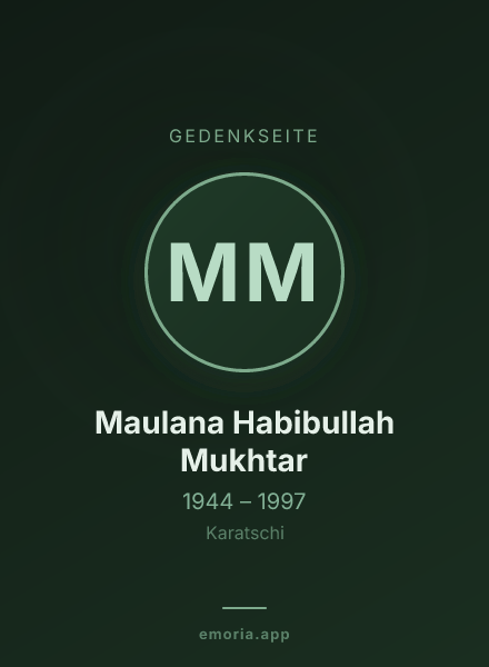 Gedenkportrait von Maulana Habibullah Mukhtar
